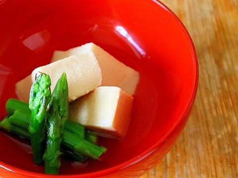 高野豆腐とアスパラの煮もの